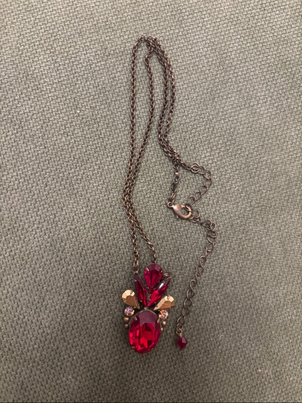 Sorrelli Ruby Red Crystal Pendant Necklace